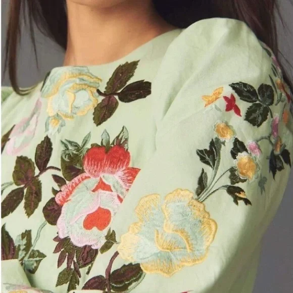 Anthropologie Let me Be Mint Green Floral Mini Dress
Size Small - Picture 4 of 4